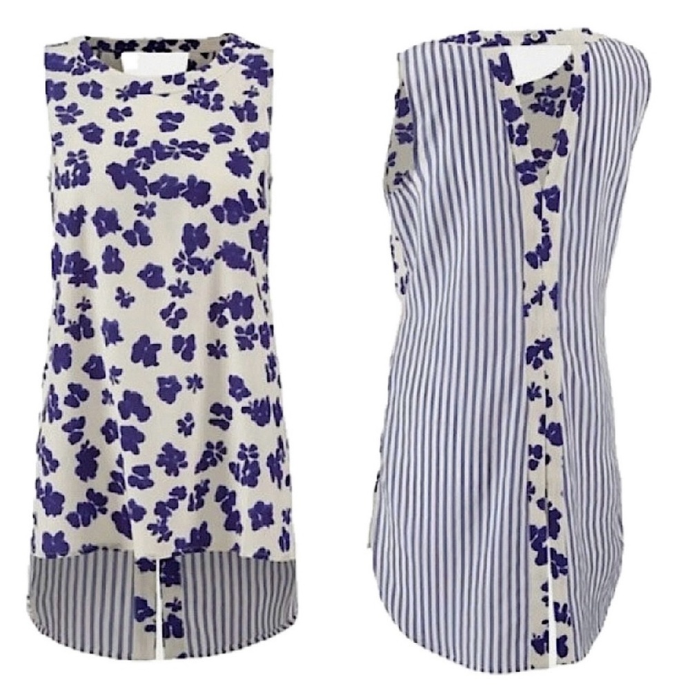 Cabi #5357 Bonita Floral Striped Tunic Tank Size XS